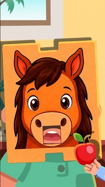 Guess Who's Hiding? 🐮🐴🐑 Fun Animal Food Game for Kids | Comy Zomy #Shorts