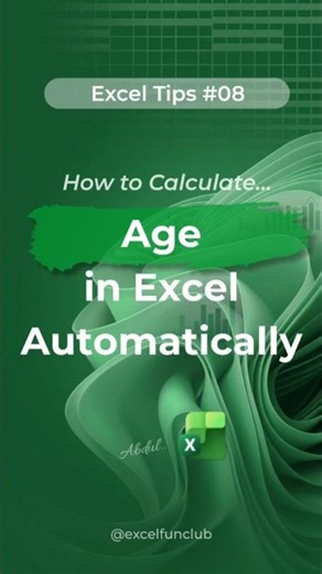 How to Calculate Age in Excel Automatically | DATEDIF Formula #excel #office #spreadsheet