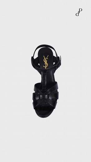 Saint Laurent Classic Tribute Sandals Shoes 36.5 Calfskin Black...