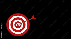 video animation arrow target board object, strategy, objective and marketing concept. On a transparent background with zero alpha channel