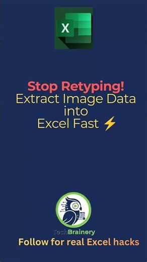 How to Extract Data from any Image to Excel 📸 #shorts #ExcelTips #ProductivityHacks #TechShorts#new