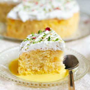 Saffron Tres Leches Cake | Saffron Milk Cake