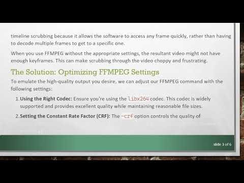 How to Speed Up Timeline Scrubbing with FFMPEG