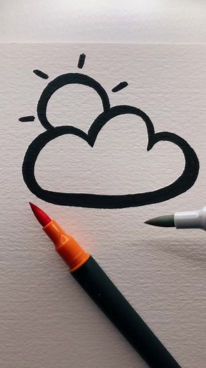 #foryoupage #pencillady #fyp #fürdich #fypシ #viral #draw #color #paint #tiktok #cloud #sun