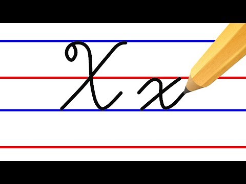 letter X, cursive handwriting practice