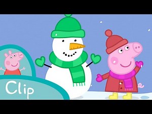 Peppa Pig Episodes - Peppa builds a snowman (clip)