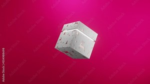 3D Christmas Ident featuring a gift wrapped box which open mid air, reveals a bright light and features Christmas motifs - reindeer, tree, star against a red background