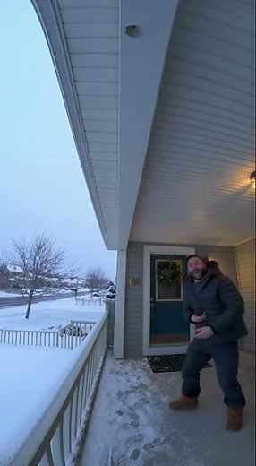 Dad Catches Falling Icicle