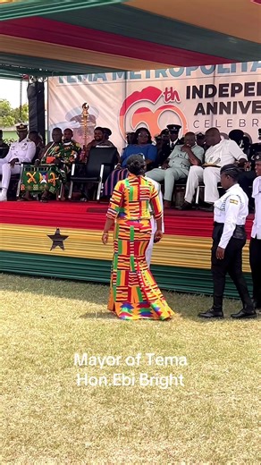 Hon.Ebi Bright,Mayor of Tema at TMA independence parade