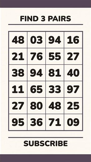 Find the Matching Numbers | Number Puzzle 7️⃣7️⃣
