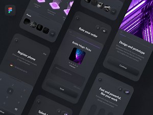 Freebie Neumorphic / Skeuomorphic Dark elements - Figma