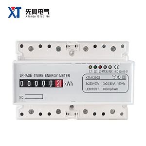 [Hot Item] Xtm1250s 7p Three Phase 4 Wires Energy Meter Kwh Register Display 35mm Guide Rail Type 68*88*125mm 3X230V/400V