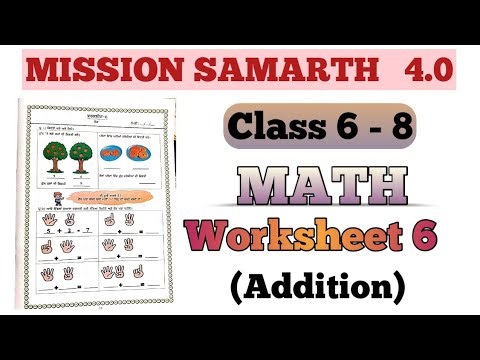 Class 6-8 Math Mission Samrath Worksheet 6 || Mission Samrath 4.0