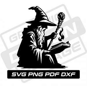 Wizard Svg - Pdf - Png - Dxf - Wizardry - Commercial Use - Magic - Wizard Silhouette - Clip Art - Instant Download - Sorcerer - Fantasy - Etsy