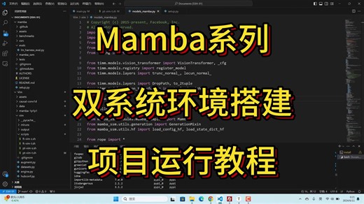 windows本地以及linux如何搭建mamba系列环境，并运行项目！