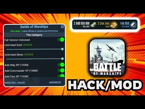 Battle of Warships Mod Menu APK 2025 – Unlimited Platinum, Gold, Ammo & All Ships Unlocked