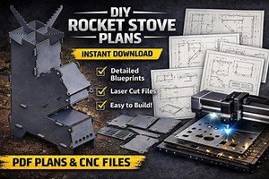 DIY Rocket Stove Plans | Steel Camping Stove Blueprints (PDF, DXF Download) - Etsy Australia