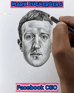 Drawing a Portrait of Mark Zuckerberg - Facebook CEO #MarkZuckerberg #facebook #portrait #drawing | Did you know?