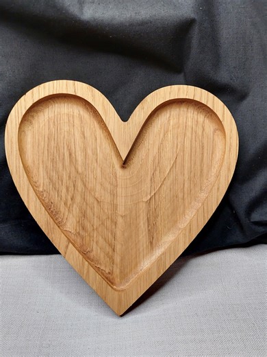 Personalized Oak Wood Heart Tray: Engraved Kitchen Serving Plate - Etsy