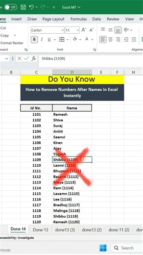 How to Remove Numbers After Names in Excel Instantly! ⚡ #excel #vlookup