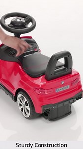 Best Ride On Cars BMW 4 in 1 Battery Powered Push Car, Red, Large