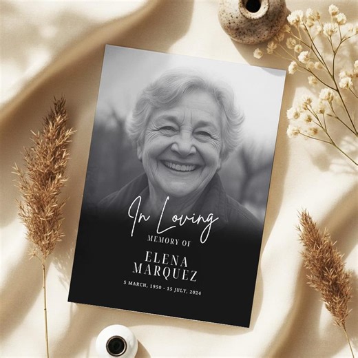 Funeral Program Template, Celebration of Life (digital Download)