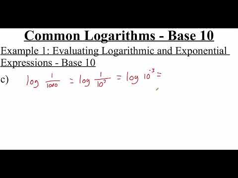 3.3.2 Common Logarithms - Base 10