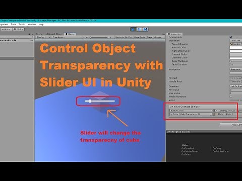 Change GameObject Transparency with UI Slider in Unity3D