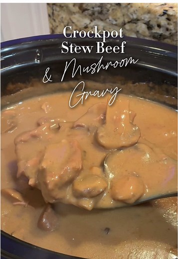 Cozy Slow Cooker Beef Stew with Mushroom Gravy Recipe