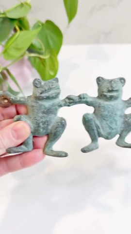 Vintage Frog Cast Iron Key Holder, Six Hooks, Patina Green Home Decor - Etsy