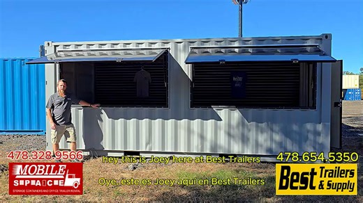 Step inside this custom 20' vending container that Best Trailers converted for Mobile Space! 🔥 This unit is fully outfitted with cabinets, open storage shelves, and a beautifully finished wood interior that was hand-charred by Joey for a one-of-a-kind rustic look. Whether you're starting a mobile business, setting up at events, or expanding your vending operation, this container is built to impress and ready to work. 👉 Available now — come see it in person or contact us for details! 📞 Call us