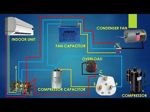 BASIC SPLIT AIR-CONDITIONER WIRING SCHEMATIC DIAGRAM ANIMATION|| WIRING WONDER