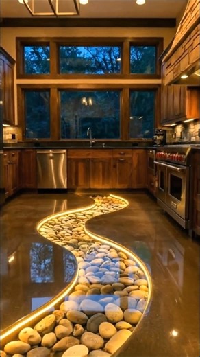 Modern River Style Epoxy Floor with LED Part 2 #epoxyfloor #interiordesign #epoxyflooring