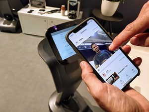 Temi is a telepresence robot with Harman Kardon speakers and an AI voice assistant