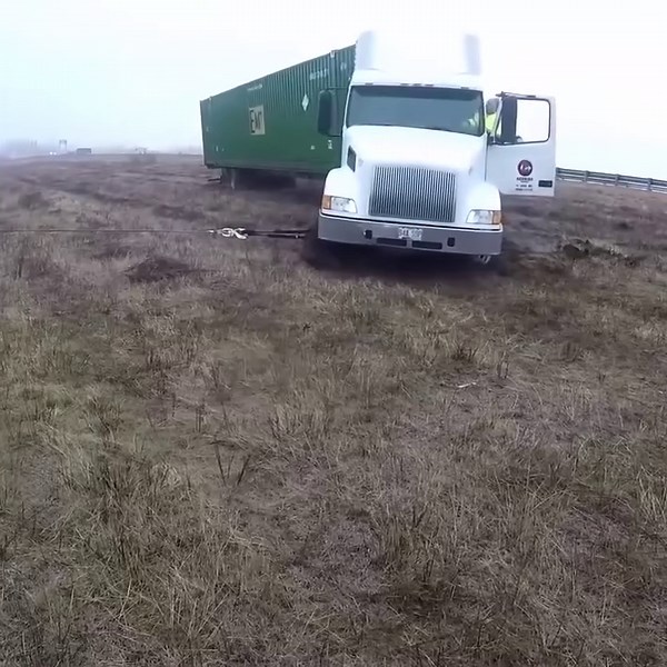Recovering a Truck & Trailer That Missed the Exit Ramp