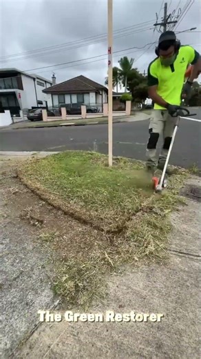 Blowing | Brushing | Edging | Mowing | Raking #shorts #satsifying #gardening