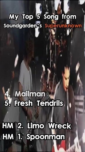 My TOP 5 Songs from Soundgarden's Superunknown #soundgarden #chriscornell #altmetal #top5 #music