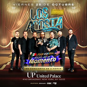 16K views · 23 reactions | Como una novela ❤ será la noche que "Los Acosta"  nos tienen preparada en #Broadway 拾 Te esperamos este Viernes 25 de Octubre 朗 en el United Palace  con un gran Show de 2hrs #NY   TICKETS YA DISPONIBLES  https://www.ticketmaster.com/event/000060A9BDB35F6C | Zamora Live East Coast | Facebook