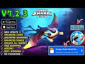 Hungry Shark World Mod Apk v7.2.3 | Unlimited Money & Unlock All Shark