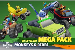 Stylized Monkeys & Rides - 3D Assets Mega Pack | 3D Characters | Unity Asset Store