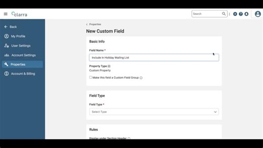 Create a Custom Field | Clarra