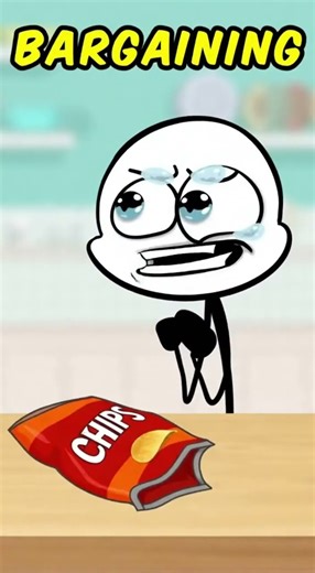 The Five Stages of Grief Over One Potato Chip 😭😂#StickFigureAnimation#FunnyShorts #FiveStagesOfGrief