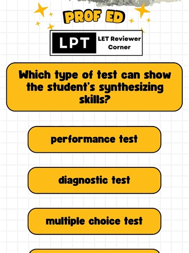 Episode 18 - Prof Ed Question #ProfEd #BSED #BEED #elementaryteacher #SECONDARYTEACHER #futureteacher #futurelpt #licensedteacher #lpt #performancetests #diagnostictest #multiplechoicetest #completiontest