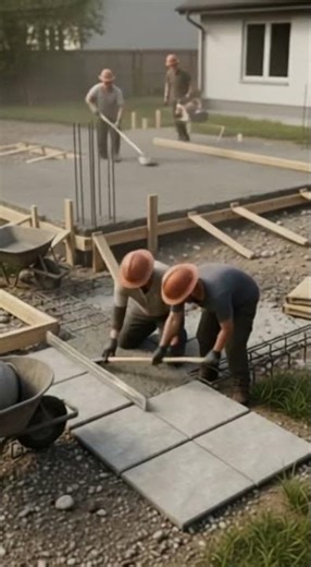 Suburban backyard with unfinished patio #interiordesign #viralshort
