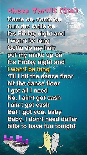 Cheap Thrills – Sia | Karaoke Songs with Lyrics | Videoke | Sing Along #Shorts