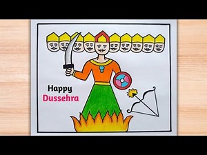 How to draw ravan step by step/ Dussehra drawing easy/ easy ravan drawing/Dussehra activity drawing