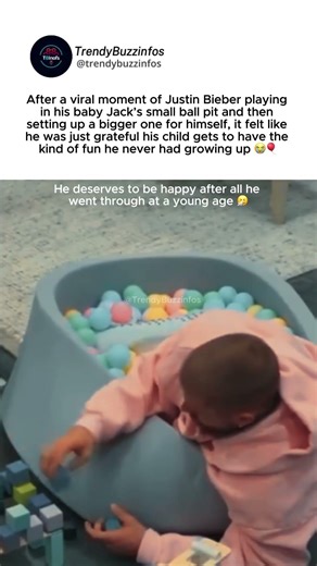 Justin Bieber “sets up a bigger ball pit for himself after playing with his son” #justinbieber