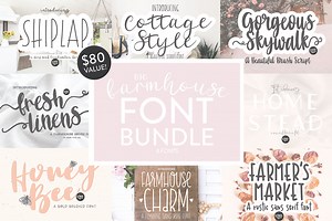 Farmhouse Font Bundle, a Script Font by Blush Font Co.