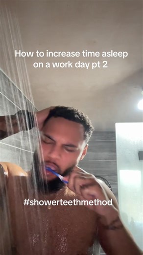 The brushing your teeth whilst showering method is an elite method garunteed to save you atleast 3 minutes. This will increase the time you get to stay in bed. However you have to be very coordinated to pull off this method and it takes time to master. Follow for more tips. #worklife #sleep #relateable