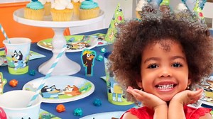 Bluey Birthday Decorations | Serves 16 | Bluey Party Decorations | Balloons, Banner, Tablecover, Plates and Napkins, Sticker | Officially Licensed